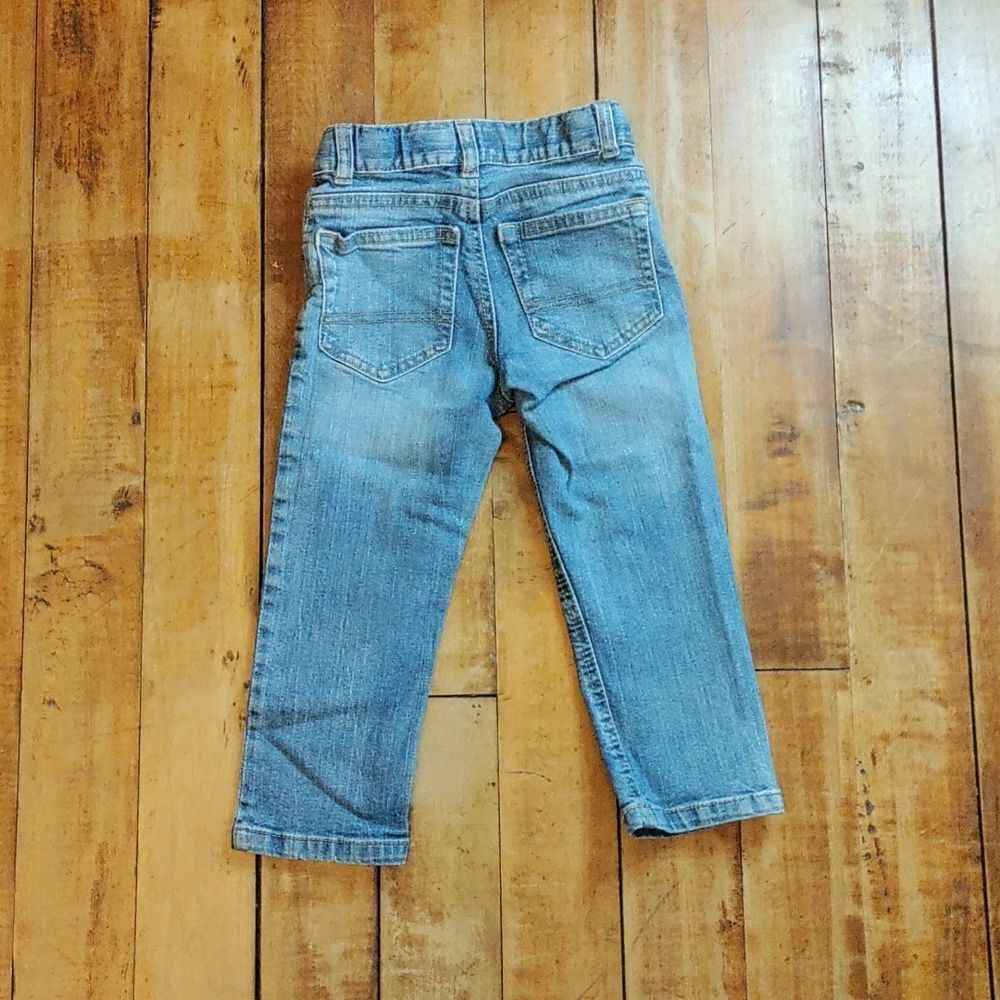 Cat & Jack Jeans 3T Straight Leg Cotton Blue Jeans Denim Spring Adjustable Waist - Picture 5 of 5